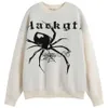 Herentruien Goth Punk Sweater Spider Grafische losse gebreide Jumper Men Harajuku Hip Hop Streetwear Oversized Brearwear Pullover Black Beige 2023 J230806