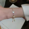 Link Bracelets Fashion Charm Drop Pullout Heart Rhinestones Bracelet For Women Trendy Square Zircon Jewelry Gift Girl