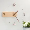 Väggklockor 16 tum nordisk enkelhet Mute Clock Modern design kvarts massivt trä akryl mat vardagsrum dekoration