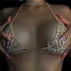 Labret läpppiercing smycken sexig kristallkedja bh och thong smycken för kvinnor mode bling bikini set underkläder kroppsmycken 230815