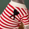 Ropa para perros ropa para mascotas de mascotas suéteres de cárdigan rayado para perros gato de corazones pequeños letras un estampado linda niña de invierno yorkshire 230815