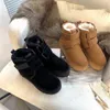 Ultra mini bota clásica australia femenina diseñadora de botas de nieve Tasman Maroon Boots de invierno Plataforma Fur Australian Mini Suede Sheepskin Wan Booties de tobillo