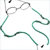 Gözlük zincirleri yeni moda turkuaz zinciri plastik boncuklu gösteri bağlantısı yeşil güneş gözlüğü 75cm 12pcs/lot toptan damla teslimat AC DHWKD