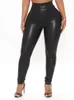 Kvinnors leggings indjxnd sexig benging punk svart mager byxor mode hög midja stretch push up wet look anklelength gymkläder droppe 230815