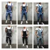 Herren zerrissene Jeans-Overalls Streetwear Distelte Denim Overalls für Mann Hosentender Hosen Größe S-XXXL Salopette UOMO251E