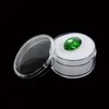 Small Loose Diamond Gemstone Display Box Round Jewelry Show Box Case Container Holder with Clear Top Lids and Sponge White and Black Akwer