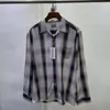 Mens Casual Shirts Wacko Maria Kontrollera öppen krage långärmad t -skjorta män dagligen rynka resistenta höststoppar 230815