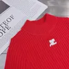 패션 클래식 트렌디 한 고급 디자이너 천 자수 슬림 하프 하이 하이 칼라 니트웨어 니트웨어 여성 최고 티셔츠 kint 스웨터 C5