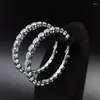 أقراط طوق Diamond Ring Large for Women's Circle بسيطة وشخصية 925 Silver Needle Super Farmling Full