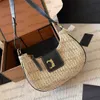 Berömd designer handväska lyxväska vävd väska axelväska kvinnor väska vintage underarm väska crossbody väska klassisk halm väska toppkvalitet sadel väska stylisheendibags