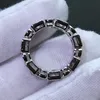 خواتم الزفاف anziw 925 Sterling Silver 35mm Round Cut Cut Full Ring for Women Mimond Diamond Square Engagement Band 230816
