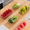 Bottiglie di stoccaggio Contenitori di organizzatore Fridge Contenitori cucina Contenitore alimentare scatole trasparenti per organizzatori del frigorifero