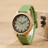 Zegarek na rękę bobo ptak drewniany zegarek dla mężczyzn kobiety Japan Analog kwarc 44 mm unisex przyczynowy zielone zegarki skórzane