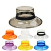 Chapéus de aba larga Chapéus de balde Moda Mulheres Mulheres Sun Hat chapé Caps de rua High Street Beach Ladies PVC Transparente Sun Visor Chapéu de chuva à prova d'água 230816