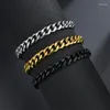Link -Bänder Zoshi 2023 Trendy Cuban Chain Herren Armband Edelstahl 3/5/7 mm Breite für Männer Frauen Schmuck Geschenk