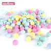 Teethers Toys 50Pcs 12mm Baby Silicone Beads BPA Free Baby Round Beads Teether Teething Pearl Ball Food Grade For Necklace Pacifier Chain Toys 230814