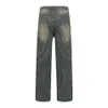 Jeans masculinos vintage y2k pintado círculo listrado calça reta de calças masculinas harajuku streetwear casual calça de jeans de tamanho grande 230815
