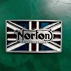 1 PCS uk vlag Norton motorfiets cowboy riem gesp voor westelijke riemhoofd van heren 4 cm brede jeans riemen2823