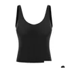 Yoga outfit Womens Inner PADD TOP TANK MED BRA LU-70 KVINNA Sport Short Vests Fitness Running Shirt Gym Workout Clothes Drop Delivery DHSVB