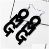 Stud Creative Geometry Letters Charms Acryl Acet Acit Area Ear Vintage Omg Oświadczenie Długie krople kolczyki dla kobiet dostawa klejnot dhkc9