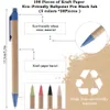 Ballpoint Pens 100pcs kraft Paper Eco Friendly Pen Pen 1,0 мм для студенческих канцелярских товаров Обил. 230815