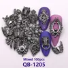 Nail Art Decorations Mix 100 Pcs Metal Manicure Decoration Charm Golden Silver Leopard head angel bear Brand Variety Mixed Accessories 230816