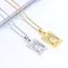 Kedjor Dainty Zodiac Necklace For Women Gold Plated Rostfri Steel Pink Shell Square 12 Constellations hängsmycken gåvor