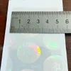 100 st kort hologram överlagrar säkerhet klistermärke äkthet äkta tätning anti-förfalsk säker hud anti-counterfeit för Teslin ID-märke