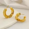 Studörhängen Trending Big Minimalist Geometric Statement Copper Gold Color Hoop Tarnish Free Temperament Charm Ear Jewelry