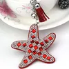 سلاسل المفاتيح 2023 Sea Starfish Glass Class -key -key -key -keyring crystal pendant women gift