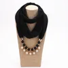 Pendant Necklaces Women's Neck Chain Scarf Ethnic Chiffon Solid Collar Tassel Gorgeous Beaded Pendants Jewelry Necklace Women Shawl Scarves