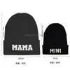Beanie/Skull Caps 2023 Mama Letter Mini Keep Warm Skl Fashion New Outdoor Solid Color Women Beanies Winter Hat Drop Delivery Accessori Dh51V