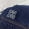 Denim jacket designer short women jackets spring summer casual shirt embroidered letters show thin top high waist skirt two-piece temperament coat sweatshirt QQEE