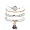 Manchet 5 stks/set sier armbanden vrouw schattige eenvoudige kaart ananas hart tassel vlecht armband sieraden set hypoallergeen cadeau drop leveren dhwqf