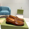 Toppdesigner skor kvinnor casual skor låsande g loafers äkta läder polerade kohud klassiska loafers slip-on mode damer fritid non slip lata skor