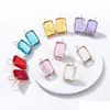 Stud Fashion Mticolor Crystal Hoop oorbellen Verklaring Sieraden Rec Stone Simple Hook Drop Delivery Dhnxv