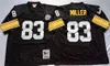 Jahrgang 1975 Fußball 43 Troy Polamalu Trikots 83 Heath Miller 84 Antonio Brown 86 Hines Ward 32 Franco Harris 7 Ben Roethlisberger Teamfarbe Schwarz Weiß 75