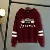 Kadın Hoodies Kadın Friends TV şovu kapüşonlu sweatshirt uzun kollu kahve baskısı Sıradan kazak kapüşonlu sudadera mujer vintage hodies