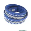 L5Q2 Bracelet Bangle Lang leer Hot Diamond Multi-layer Woven Women's Simple Pull Jewelry B1188