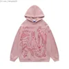 Men's Hoodies Sweatshirts Japanese Vintage Rabbit Printed Hoodie Long Sleeve Zip Up Sweatshirt Women's Fashion Loose Casual Couple Coat Z230817