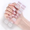 False Nails 24Strips Semi Cured Gel Nail Stickers Set For UV Lamp Full Cover Solid Color Manicure DIY Oil Film Patch