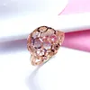 حلقات الكتلة 585 Gold Gold 14k Rose Rose Round Hollow Beads ثلاثية الأبعاد للنساء سحر المجوهرات الحزب الأنيقة