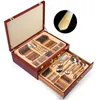 Dinnerware Sets Tableware Set Of 72 Pieces Gold-plated Stainless Steel Knife Fork Spoon Gift Box Wooden