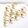 Bandringen gattvict gouden kleur natuursteen ring roestvrij staal open verstelbare sieraden voor vrouwen stijlvolle vintage opal planeet ringen cadeau j230817