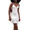 Повседневные платья с плеча мини -кузовные платья летние платья Женщины без спинки Сексуальная упаковка черно -белая плюс размеры халат etese vestidos
