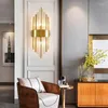 Lâmpada de parede luxo moderno de luxo de cristal claro quarto de cabeceira decoração de arredores de arco de corredor da sala de jantar corredor