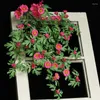 Dekorativa blommor 65 cm Artificial Rose Vine Bouquet Green Plant Wall Hanging Wedding Living Room Rattan Flower Potted