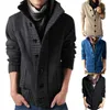 Men's Sweaters Chic Sweater Coat Fashionable Buttons Closure Men Knitted Cardigan Solid Color Skin-Friendly For Home