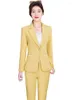 Twee stuk broek voor dames Solid Color Slim Fit Pant Suit vrouwelijk formeel Blazer Jacket en broeker 2 Set voor kantoor dames werkkleding kleding