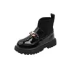 Sneakers Girls Skórzowe buty metalowe łańcuchy latające tkaninowe szwy księżniczki buty dla dzieci skórzane miękkie botki dla dzieci buts moda 230816